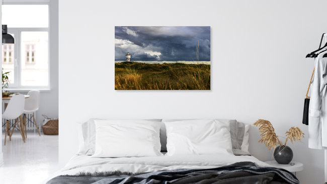 Landschaft mit Wasserturm auf Langeoog A, Deutschland – Fotokunst von Franzel Drepper als Poster oder Acrylglasbild