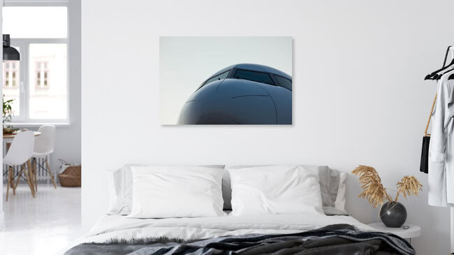 Boeing777 head on, Deutschland – Fotokunst von Inflight Galerie als Poster oder Acrylglasbild