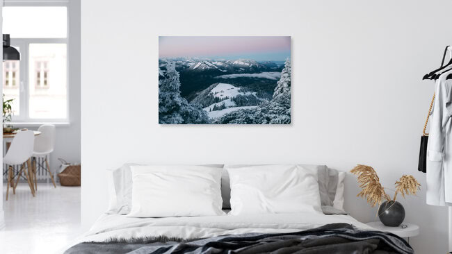 Ein frostiger Morgen, Österreich – Fotokunst von Sebastian ‚zeppaio' Scheichl als Poster oder Acrylglasbild