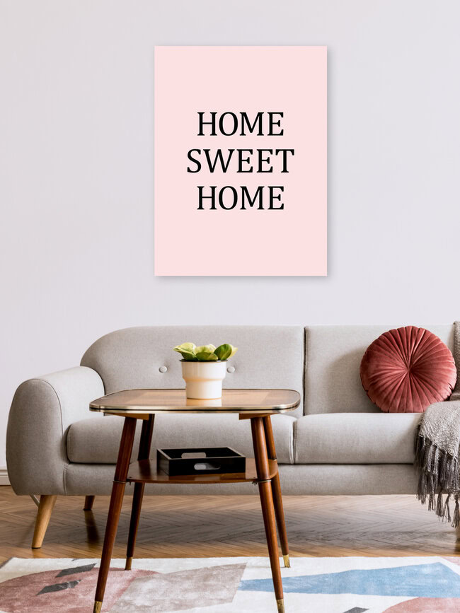 'Home sweet home (pink)' – Wall Art by Typo Art as Poster or Acrylic Glass Print