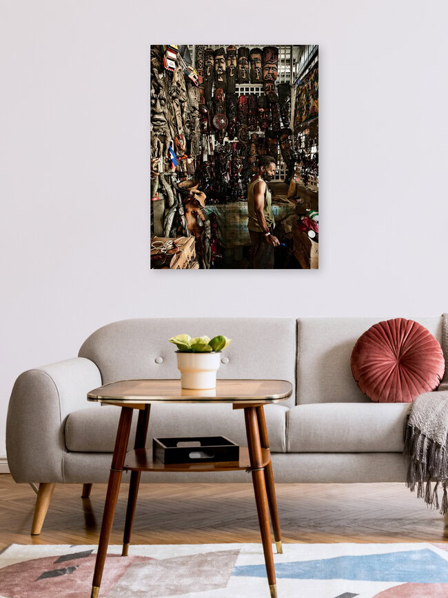 Kunsthandwerk im Eisenmarkt, Haiti – Fotokunst von Frank Domahs als Poster oder Acrylglasbild