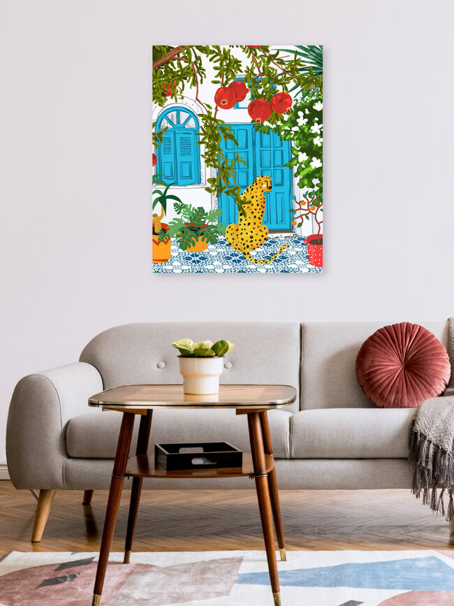 'Cheetah Home' – Wall Art by Uma Gokhale as Poster or Acrylic Glass Print