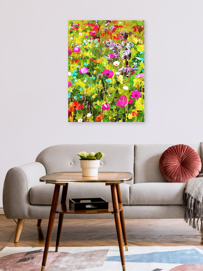Wandbild 'Meadow Flowers' – Kunst von Uma Gokhale als Poster oder Acrylglasbild