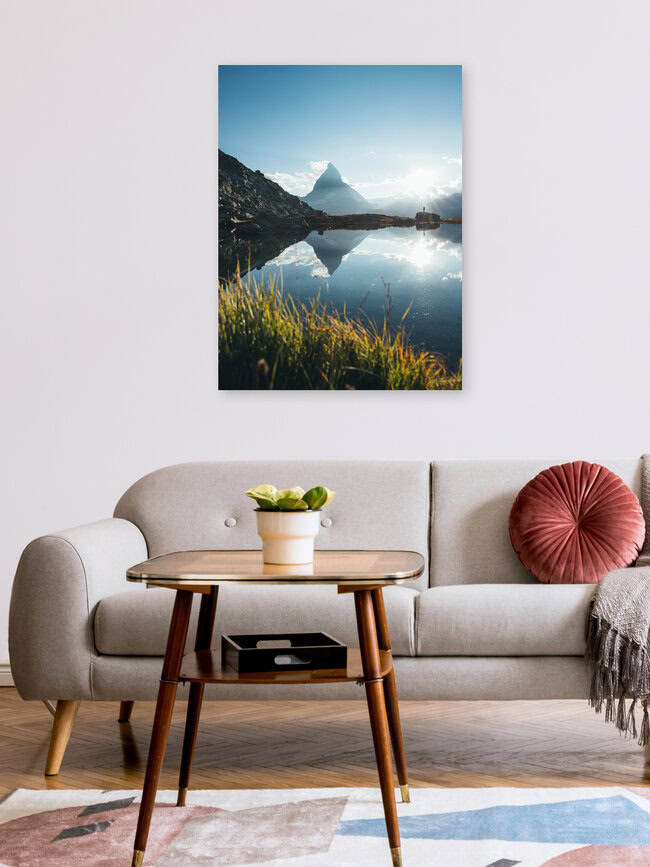 Matterhorn reflection in lake Riffelsee., Switzerland – wall art by Philipp Heigel as Poster or Acrylic Glass Print