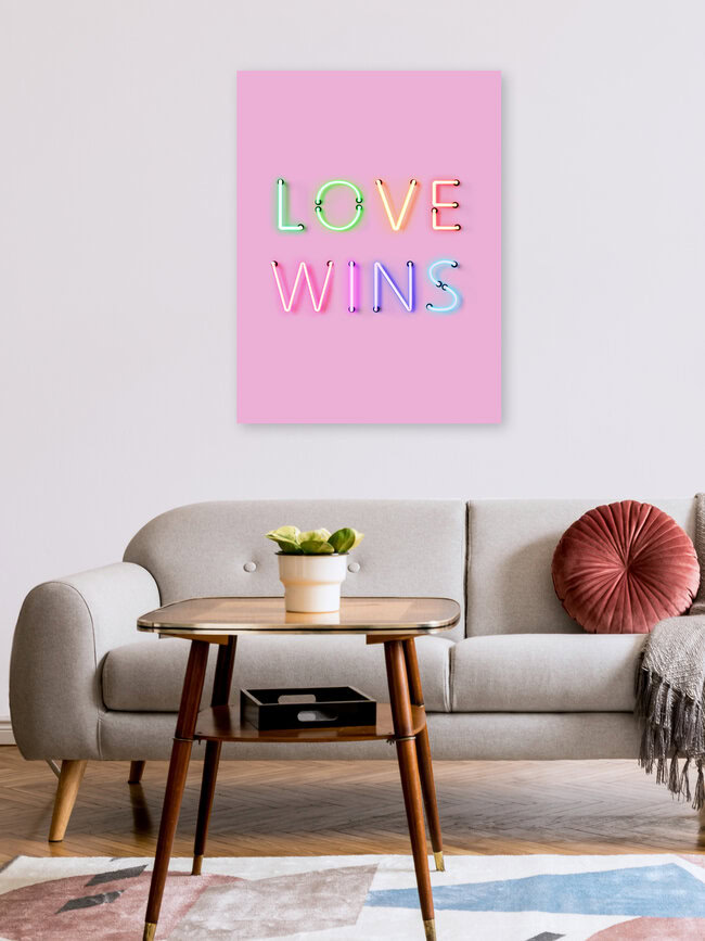 'LOVE WINS - Rainbow Neon' – Wall Art by Ania Więcław as Poster or Acrylic Glass Print