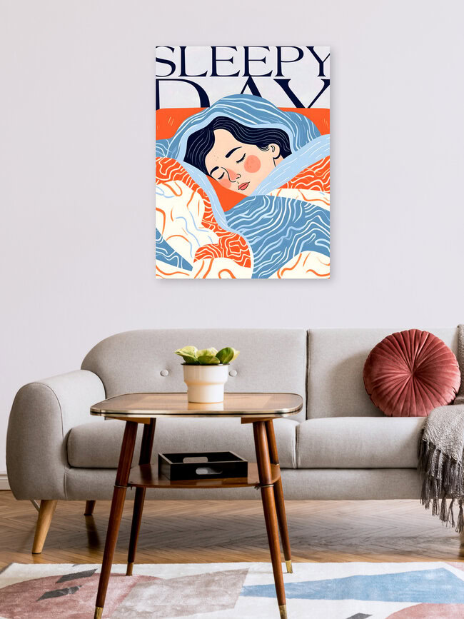 Wandbild 'Sleepy Day' – Kunst von Uma Gokhale als Poster oder Acrylglasbild
