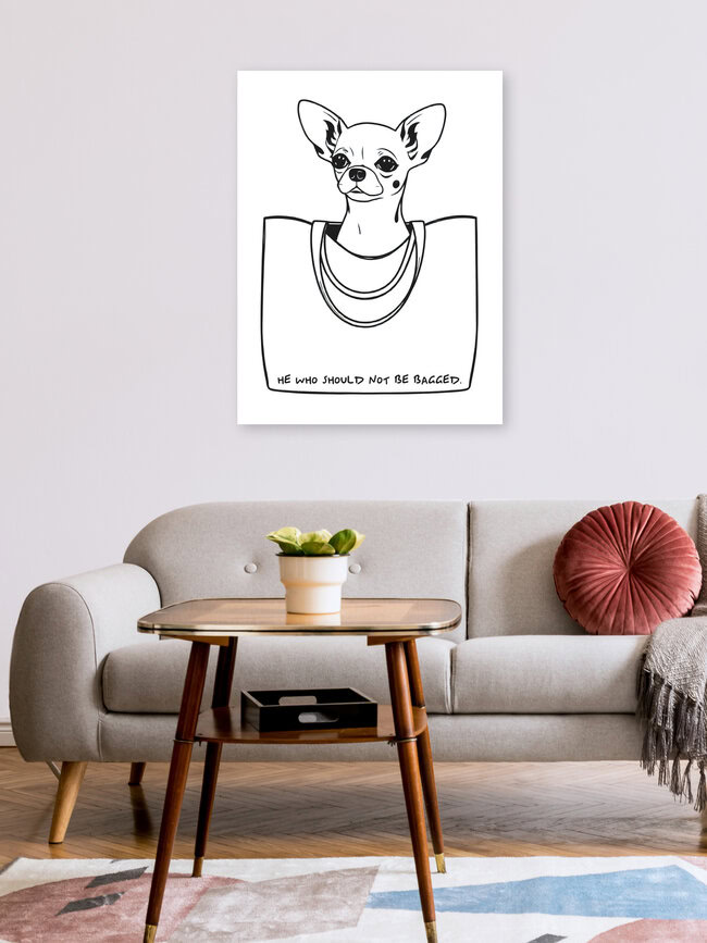 Wandbild 'He Who Should Not Be Bagged' – Kunst von Uma Gokhale als Poster oder Acrylglasbild