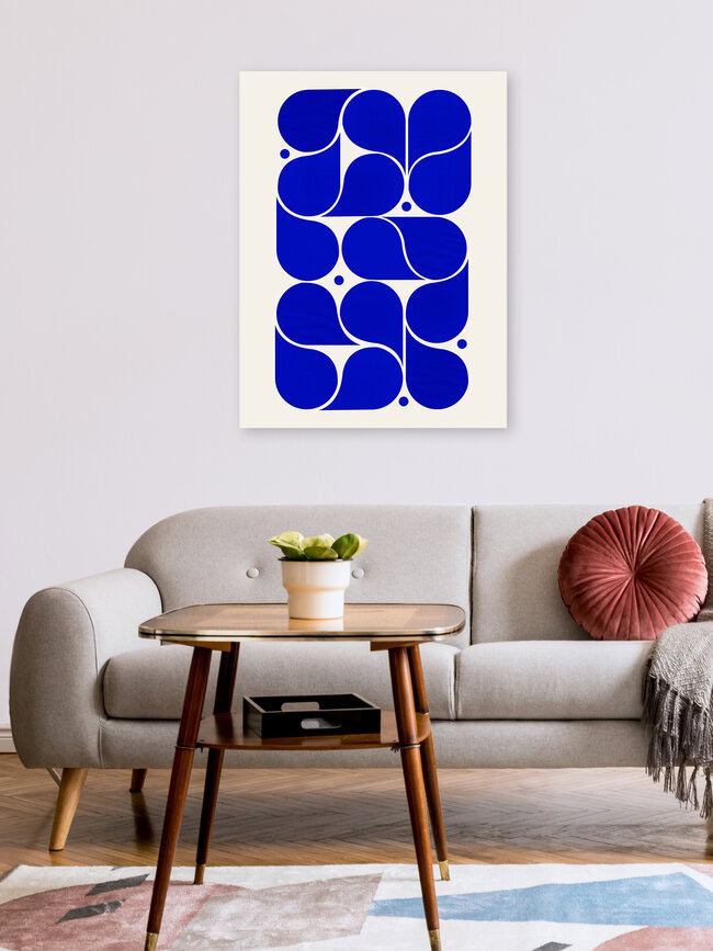 'Minimalist Blue Design Art' – Wall Art by Ania Więcław as Poster or Acrylic Glass Print