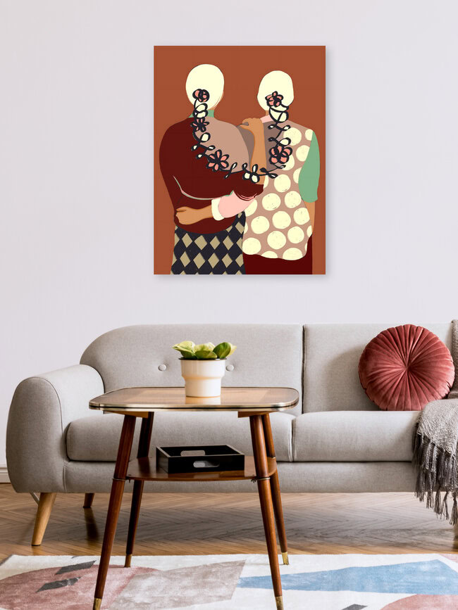 'The Terracotta Bond' – Wall Art by Uma Gokhale as Poster or Acrylic Glass Print