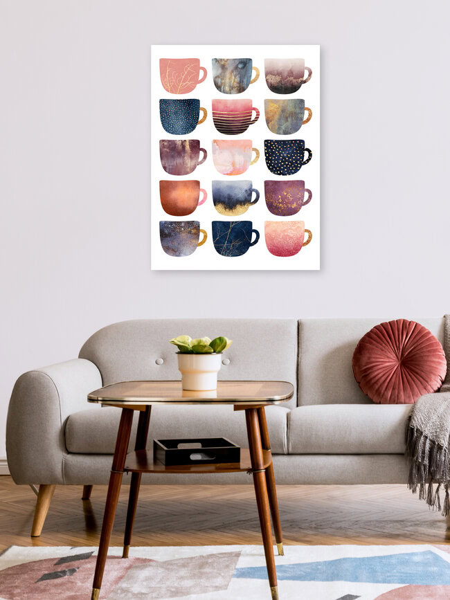 Wandbild 'Pretty Coffee Cups 2' – Kunst von Elisabeth Fredriksson als Poster oder Acrylglasbild