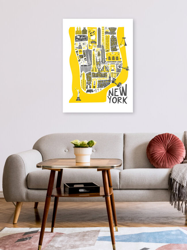 Wandbild 'Manhatten Map' – Kunst von Fox And Velvet als Poster oder Acrylglasbild