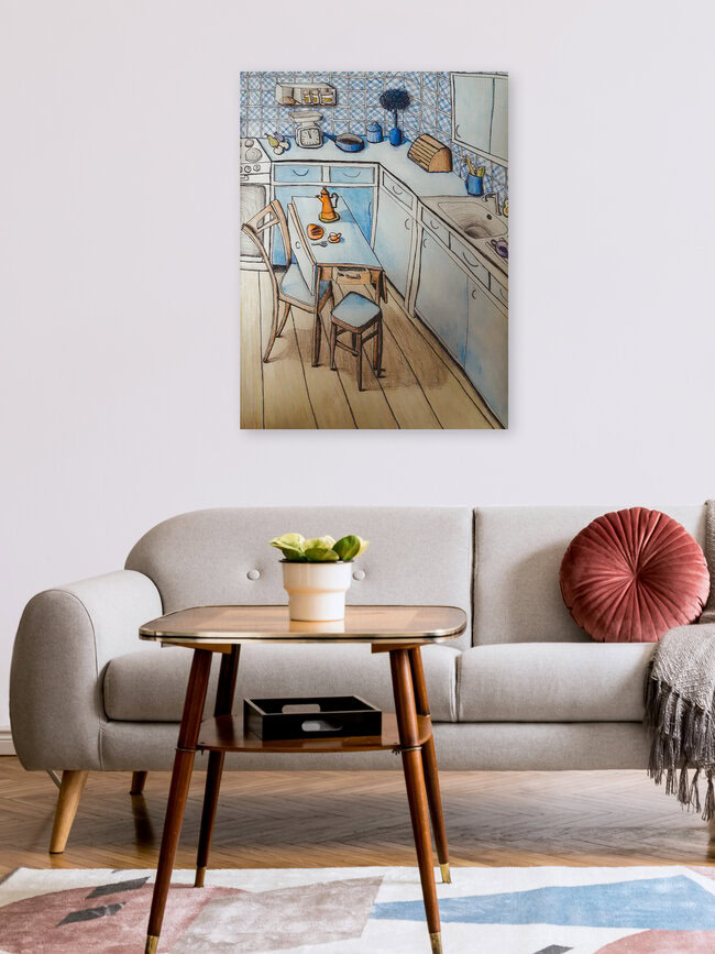 'The 70s kitchen' – Wall Art by Andrea Hansen as Poster or Acrylic Glass Print
