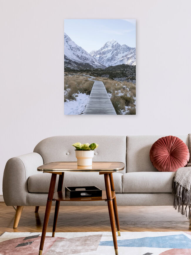 Hooker Valley Track, Neuseeland – Fotokunst von Frida Berg als Poster oder Acrylglasbild