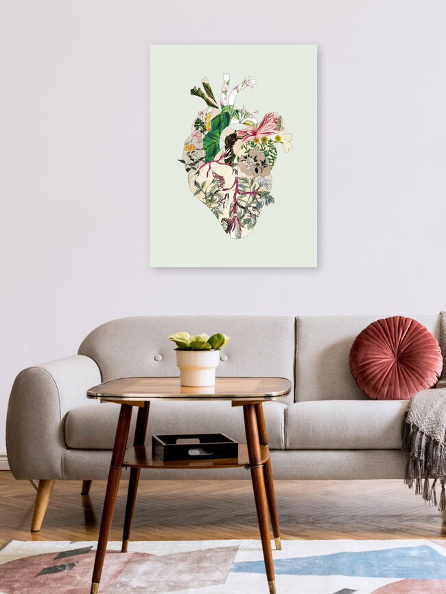 Wandbild 'Vintage Botanical Heart' – Kunst von Bianca Green als Poster oder Acrylglasbild