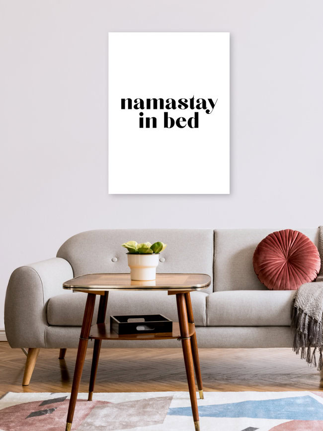 Wandbild 'Namastay in Bed' – Kunst von Vivid Atelier als Poster oder Acrylglasbild