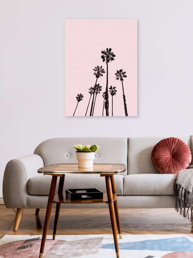 'Palm Trees in Pink' – Wall Art by Vivid Atelier as Poster or Acrylic Glass Print