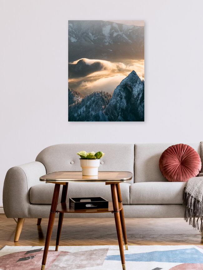 Stimmunsvoller Tiefblick, Österreich – Fotokunst von Sebastian ‚zeppaio' Scheichl als Poster oder Acrylglasbild