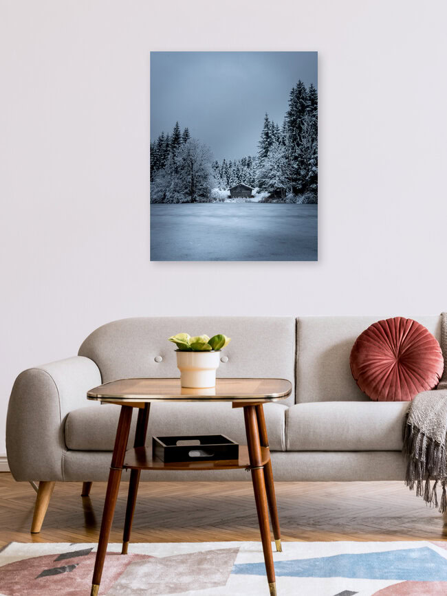 cabin at the lake, Germany – wall art by Franz Sussbauer as Poster or Acrylic Glass Print