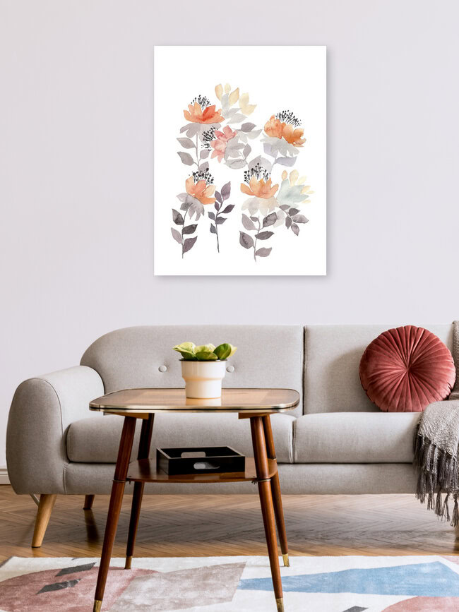 Wandbild 'Oranger Blumenstrauß' – Kunst von Christina Wolff als Poster oder Acrylglasbild