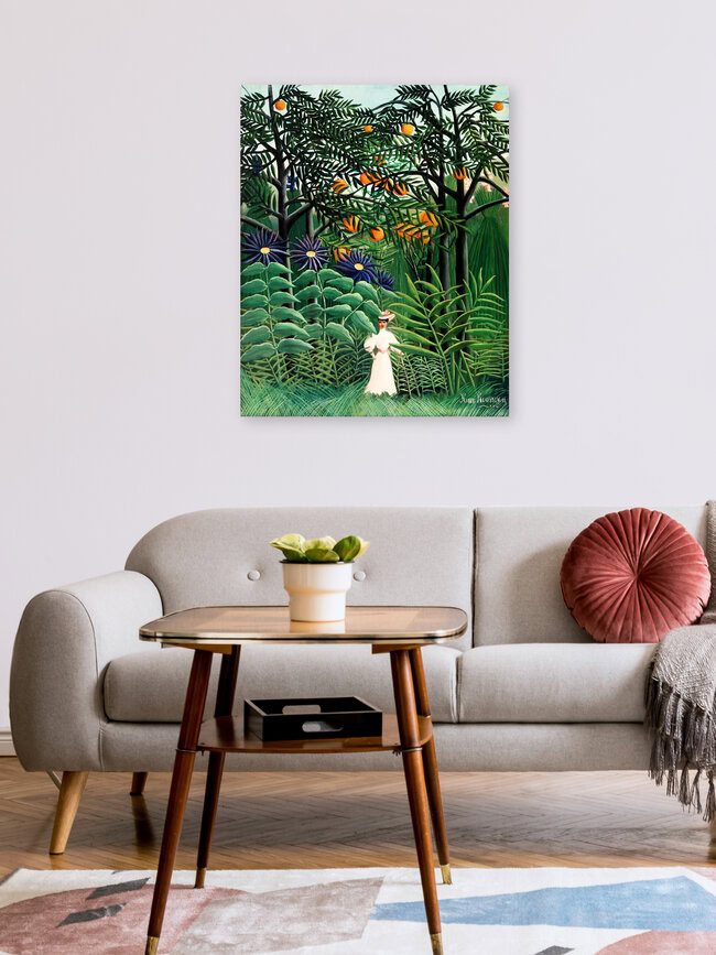 'Woman Walking in an Exotic Forest by Henri Rousseau' – Wall Art by Art Classics as Poster or Acrylic Glass Print