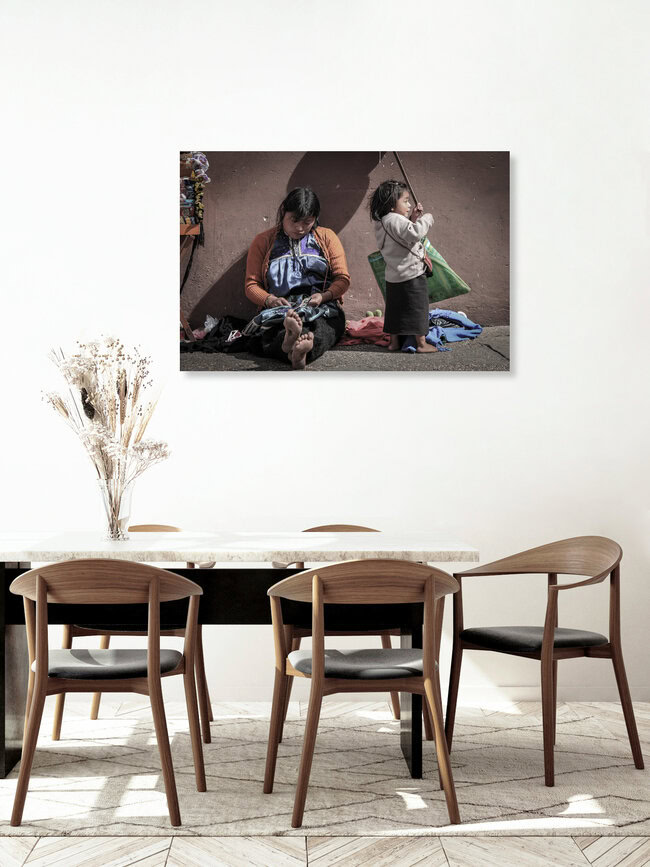 barefoot on the streets of san cristóbal de las casas, Mexico – wall art by Manuel Kürschner as Poster or Acrylic Glass Print