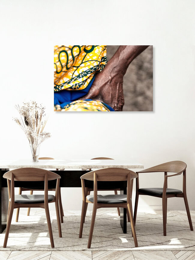 Detail. Woman singing - Asotwe village , Ghana – Fotokunst von Lucía Arias Ballesteros als Poster oder Acrylglasbild
