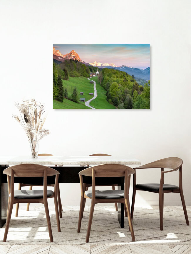 Frühlingsmorgen in Wamberg, Deutschland – Fotokunst von Michael Valjak als Poster oder Acrylglasbild