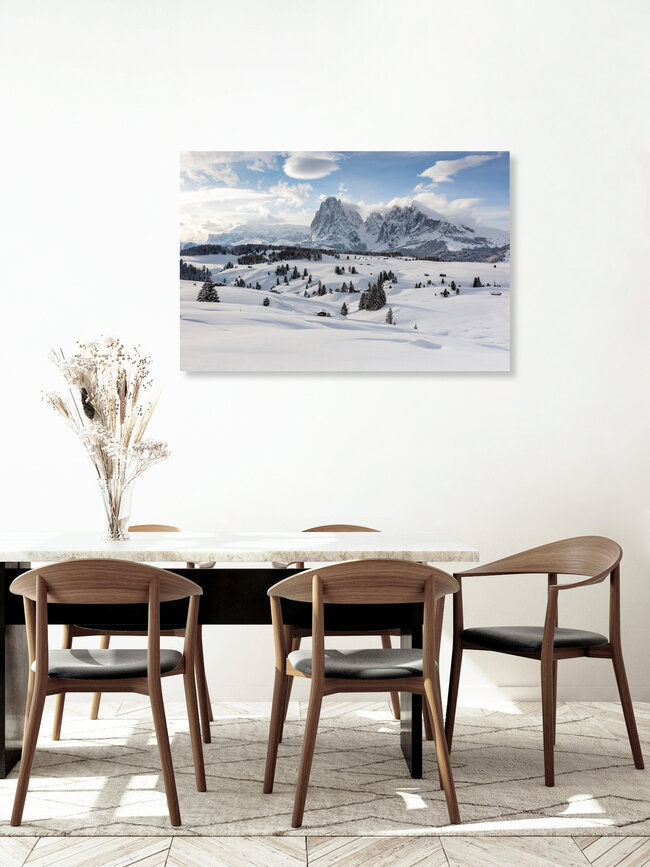 Seiser Alm Winterzauber, Italien – Fotokunst von Michael Valjak als Poster oder Acrylglasbild