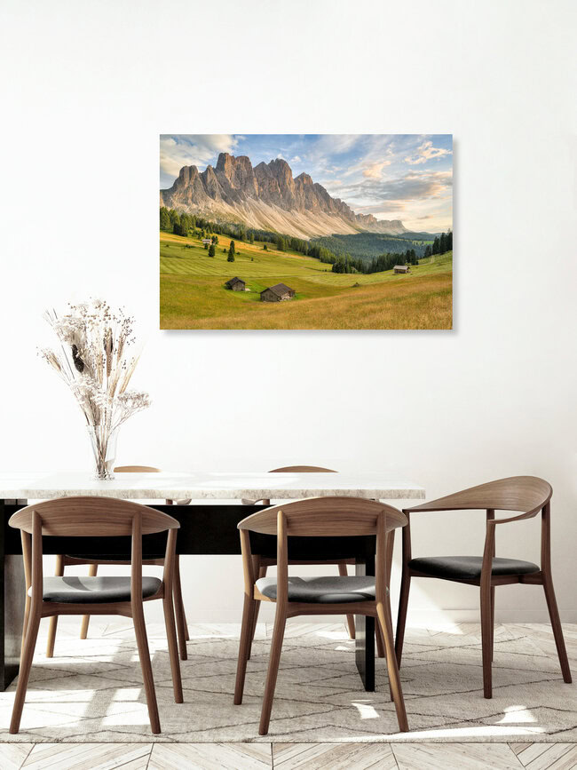 Geislergruppe im Villnösstal in Südtirol, Italien – Fotokunst von Michael Valjak als Poster oder Acrylglasbild