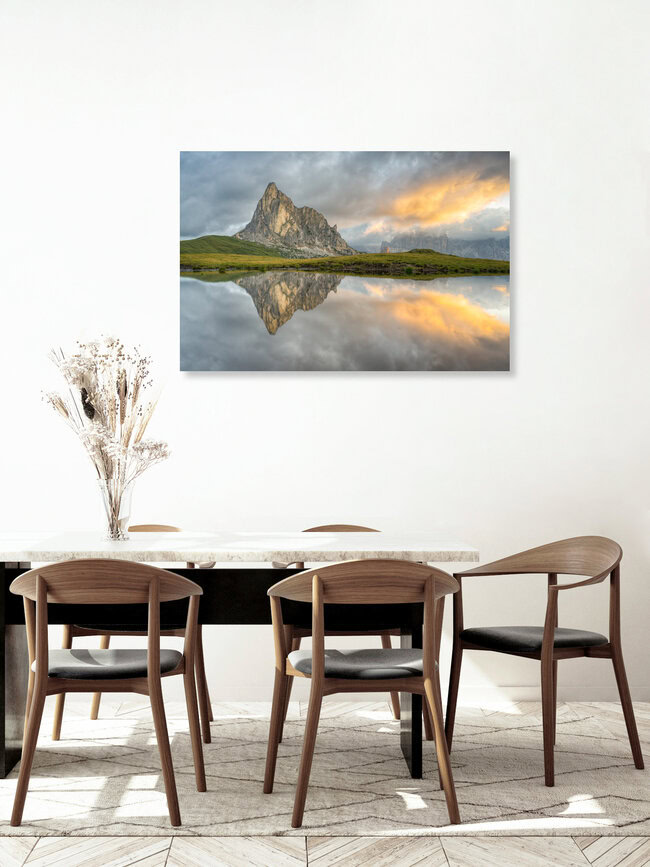 Monte Gusela am Passo di Giau in den Dolomiten, Italien – Fotokunst von Michael Valjak als Poster oder Acrylglasbild