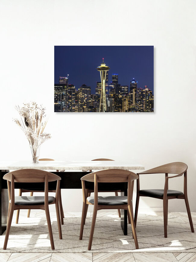 Seattle Skyline at Blue Hour, United States – wall art by Melanie Viola as Poster or Acrylic Glass Print