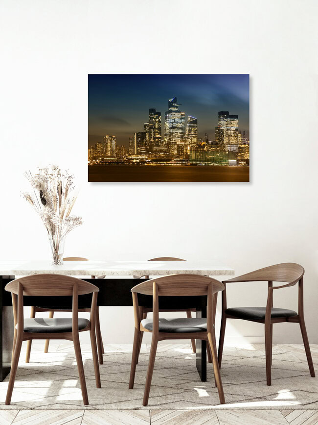 Striking NYC Skyline with Hudson Yards in the Evening, United States – wall art by Melanie Viola as Poster or Acrylic Glass Print