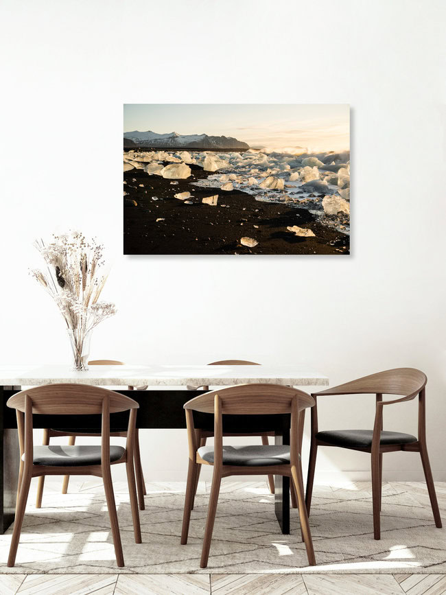 Diamond Beach, Island – Fotokunst von Lina Jakobi als Poster oder Acrylglasbild