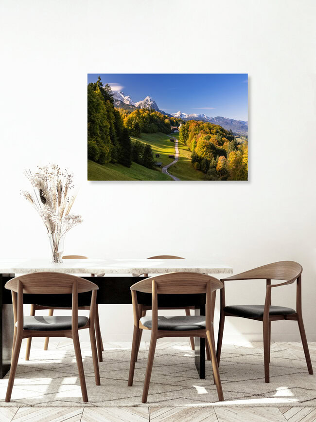 Herbst in den bayerischen Alpen, Deutschland – Fotokunst von Achim Thomae als Poster oder Acrylglasbild