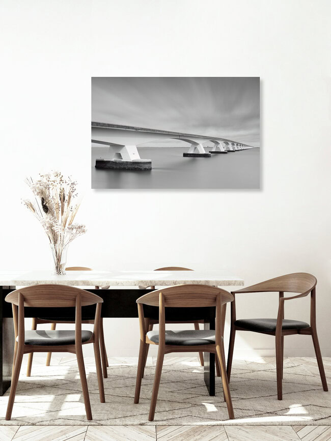 Die Zeelandbrücke als Fineartfotografie, Niederlande – Fotokunst von Rolf Schnepp als Poster oder Acrylglasbild