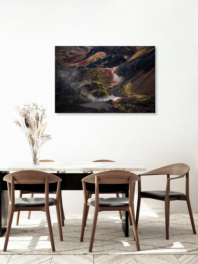 Die abstrakte Landschaft von Landmannalaugar im isländischen Hochland, Deutschland – Fotokunst von Christian Noah als Poster oder Acrylglasbild