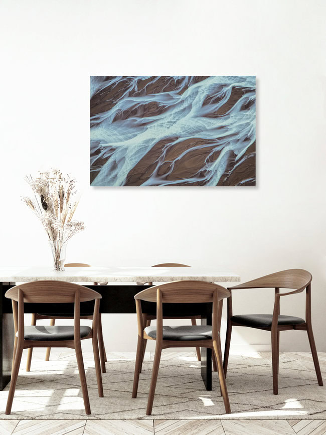 Glacial Sediments, Island – Fotokunst von Michael Jurek als Poster oder Acrylglasbild
