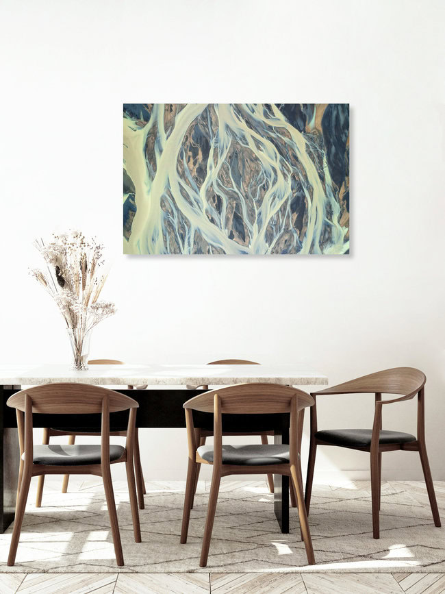 Abstract River Aerial, Iceland Posters – wall art by Dave Derbis as Poster or Acrylic Glass Print