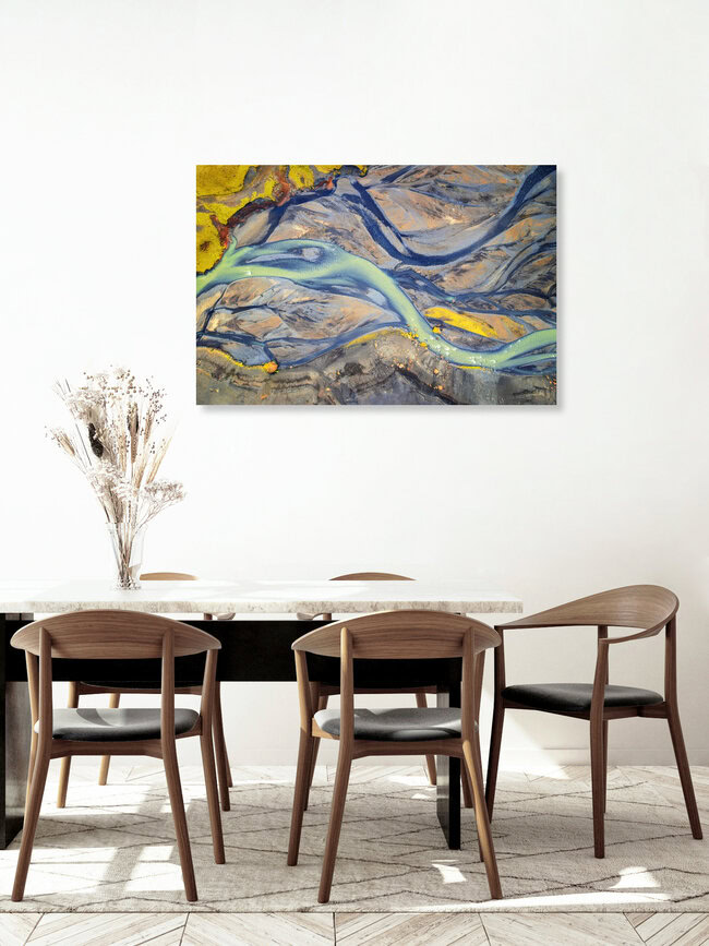 Wild River Abstract, Island – Fotokunst von Dave Derbis als Poster oder Acrylglasbild