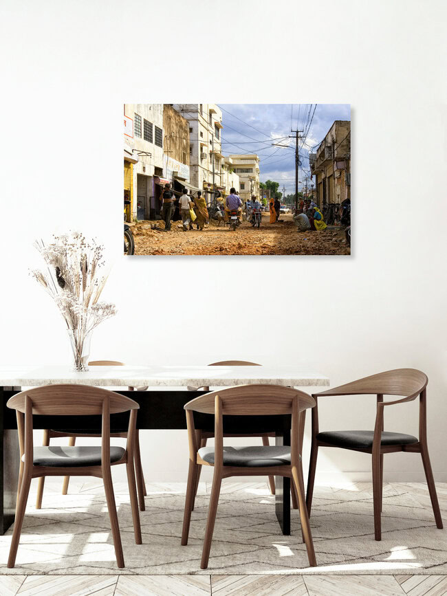 Straßenszene in Jaipur, Indien – Fotokunst von Markus Schieder als Poster oder Acrylglasbild