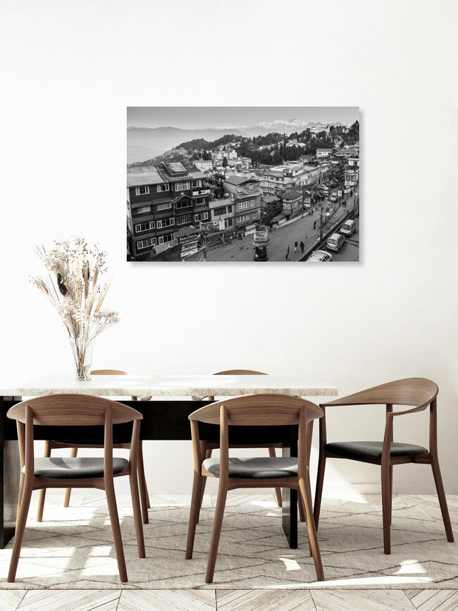Darjeeling with Kanchendzonga-Range, Indien – Fotokunst von Philipp Weindich als Poster oder Acrylglasbild