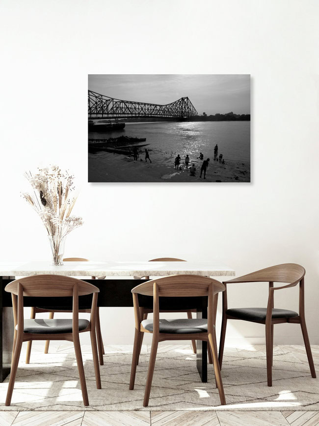Howrah bridge Calcutta, India, Indien – Fotokunst von Sankar Sarkar als Poster oder Acrylglasbild