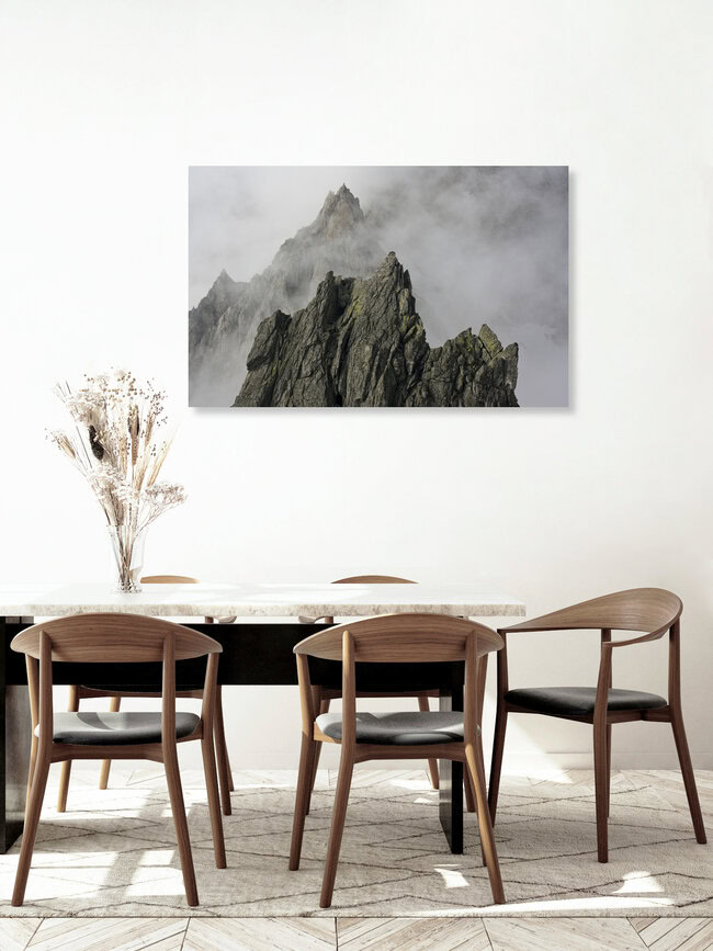 peaks in the fog, Switzerland – wall art by Martin Kensy as Poster or Acrylic Glass Print