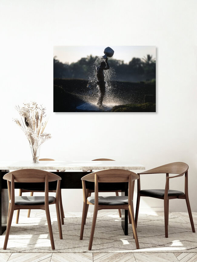 Am Dorfweiher, Myanmar – Fotokunst von Martin Seeliger als Poster oder Acrylglasbild