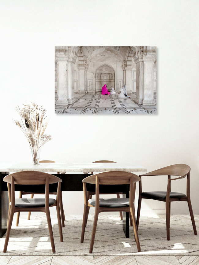 Family praying at Agra Red Fort, India, India – wall art by Rolf Lange as Poster or Acrylic Glass Print