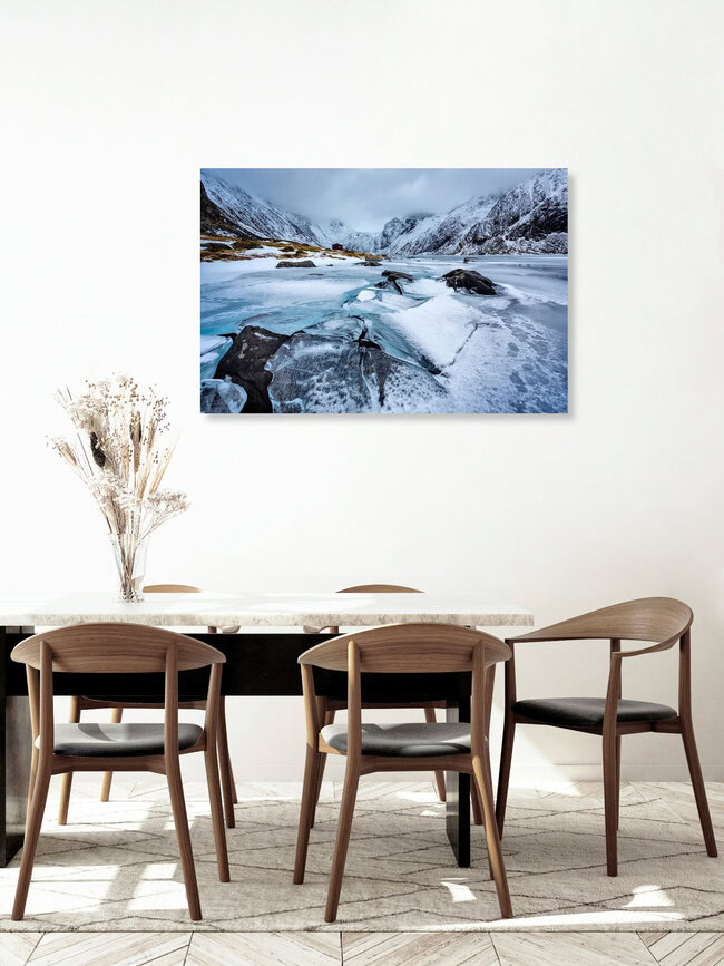 Broken ice // Lofoten islands, Norway, Norwegen – Fotokunst von Eva Stadler als Poster oder Acrylglasbild