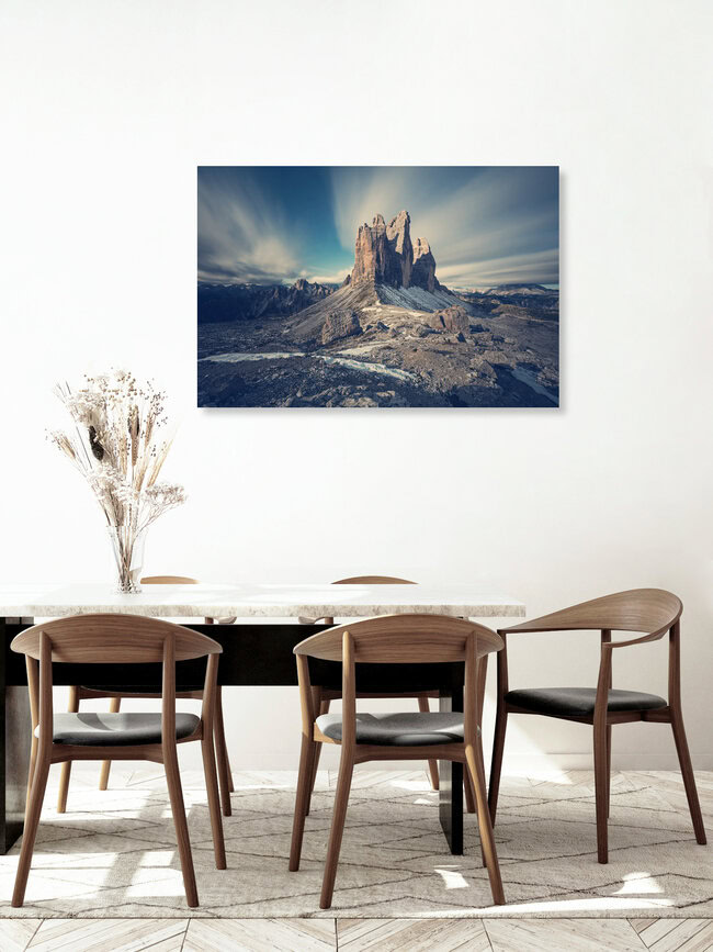 Die Drei Zinnen im Profil, Italien – Fotokunst von Franz Sussbauer als Poster oder Acrylglasbild