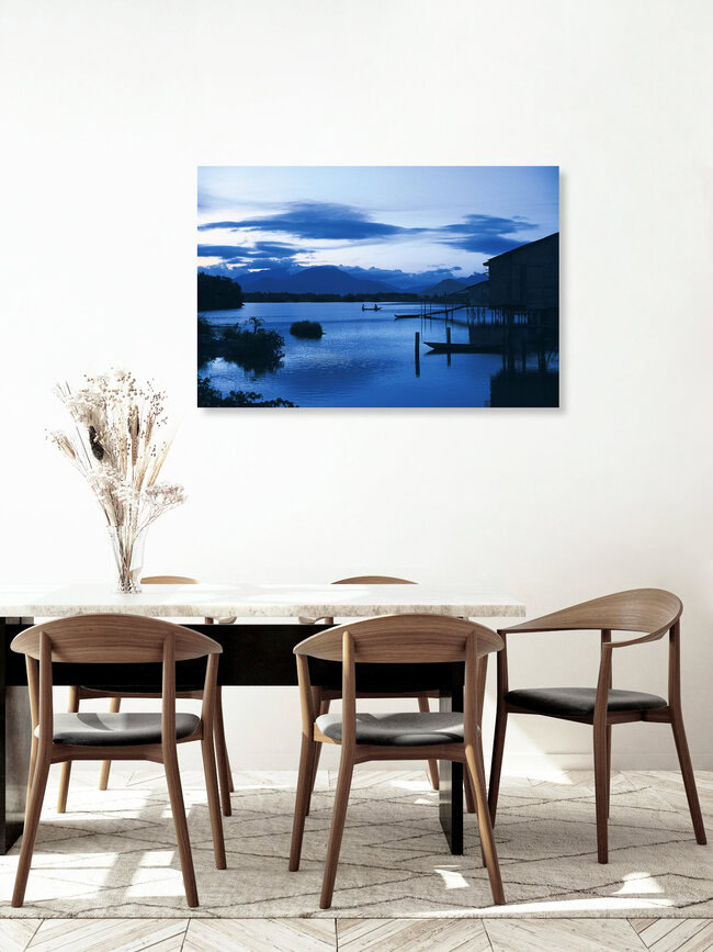 Meditation in Blue - Vietnam, Vietnam – Fotokunst von Silva Wischeropp als Poster oder Acrylglasbild