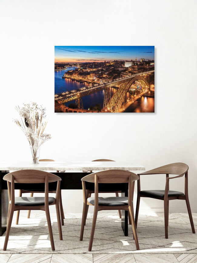 Porto Blue Hour, Portugal – wall art by Jean Claude Castor as Poster or Acrylic Glass Print