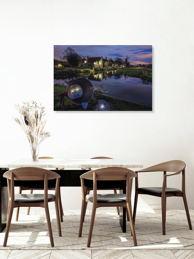 Amsterdam Zaanse Schans am Morgen, Niederlande – Fotokunst von Jean Claude Castor als Poster oder Acrylglasbild